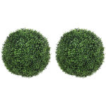 Lot de 2 boules de buis artificielles - homcom - r�sistantes aux uv - d�coration int�rieure / ext�rieure ...