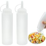Lot de 2 bouteilles � presser en plastique de 230 ml, avec bouchons, pour ketchup, flacons � presser ...