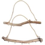 Lot de 2 branches d�coratives en bois flott� naturel avec 5 crochets d�coration murale ferme organisateur ...