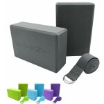 Lot de 2 briques de yoga 23 x 15 x 7, 5 cm et sangle de yoga 183 x 3, 8 cm - eva - gris vivezen