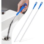 Lot de 2 brosses de débouchage flexibles de 60 cm pour déboucher les canalisations de cuisine et de salle ... Lot de 2 brosses de débouchage flexibles de 60 cm pour déboucher les canalisations de cuisine et de salle ...