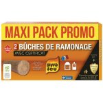 Lot de 2 bches de ramonage pyrofeu pour insert avec certificat
