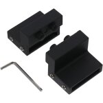 Lot de 2 butes de porte de grange rglables en acier au carbone - noir