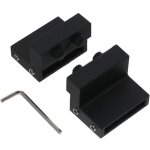 Lot de 2 but�es de porte de grange r�glables en acier au carbone - noir