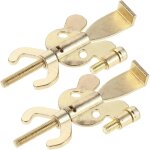 Lot de 2 but�es de porte portables en m�tal dor� sans per�age ? bloqueur de s�curit� compact pour h�tels ...