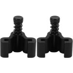 Lot de 2 butoirs r�glables en aluminium noir pour portes coulissantes et portes de grange