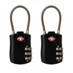 Lot de 2 cadenas pour bagages tsa, cadenas de voyage  3 chiffres, cadenas  combinaison, cadenas  code ...