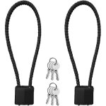 Lot de 2 cadenas � c�ble avec cl�, cadenas robuste avec longue anse et 6 cl�s, plus grand espace de fermeture, ...