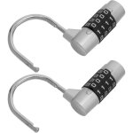 Lot de 2 cadenas � combinaison 4 chiffres sans cl� cadenas portable en alliage m�tallique argent� pour ...
