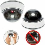 Lot de 2 cam�ras d�me professionnelles avec flash factice avec objectif et led clignotante ?blanc?