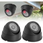 Lot de 2 cam�ras de surveillance factice d'ext�rieur cctv avec lumi�re led rouge clignotante, cam�ra ...