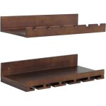 Lot de 2 casiers � vin hhg - 707, porte - verres / bouteilles, bar mural pour 6 bouteilles / 15 verres, ...