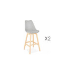 M&s - lot de 2 chaises de bar design 48x112x56 cm gris - elo