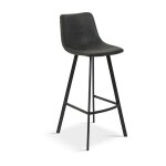 Lot de 2 chaises de bar h68 cm en pu noir - pohan Lot de 2 chaises de bar h68 cm en pu noir - pohan