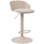 Lot de 2 chaises de bar r�glables en hauteur tissu beige oja casita