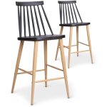 Lot de 2 chaises de bar scandinaves trouville noir