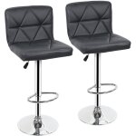 Lot de 2 chaises de bar tabourets de bar pivotants avec dossier tabourets de bar r�glable en cuir pu ...