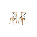 M&s - lot de 2 chaises bistrot 50x55x88 cm en bois naturel