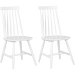 Lot 2 chaises blanches en bois naturel design classique idales pour cuisine ou salle  manger au style ...