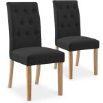 Intensedeco - lot de 2 chaises capitonnes gaya tissu noir