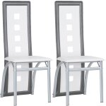Lot de 2 chaises, chaise de cuisine avec pieds en mtal, pour salle  manger, salon, cuisine, blanc + ...
