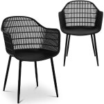Fromm&starck - chaise baquet ajour�e pour maison, restaurant, jusqu'� 150 kg, 2 pcs noir.
