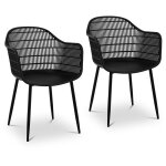 Fromm&starck - chaise baquet ajoure pour maison, restaurant, jusqu' 150 kg, 2 pcs noir.