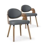 Lot de 2 chaises design  kadoa  72cm gris & bois vintage