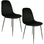 Lot de 2 chaises design velours giulia - 54 x 44 x 85