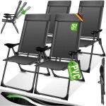 Lot de 2 chaises de jardin  haut dossier chaise pliante en aluminium 7 positions rglables avec accoudoirs ...