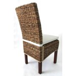 Mendler - lot de 2 chaises m69, banane tress�e, pieds marrons, avec coussins