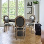 Cotecosy - lot de 2 chaises médaillon louis xvi simili (p. u) gris Cotecosy - lot de 2 chaises médaillon louis xvi simili (p. u) gris