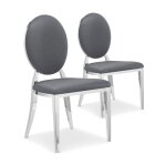 Lot de 2 chaises m�daillon  tatianna  90cm gris
