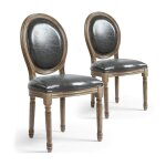 Paris prix - lot de 2 chaises médaillon 'versailles' 96cm gris Paris prix - lot de 2 chaises médaillon 'versailles' 96cm gris
