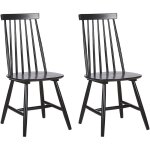 Beliani - lot 2 chaises noires en bois naturel design classique idales pour cuisine ou salle  manger ...