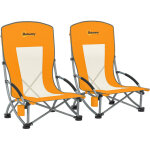 Lot de 2 chaises de plage - outsunny - l�g�re 2, 7 kg - avec dossier en maille, sac de transport et porte ...