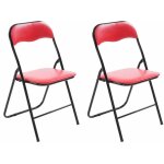 Lot de 2 chaises pliables felix rouge / noir