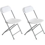 Lot de 2 chaises pliantes blanches 49x44. 5x80. 5cm 7house