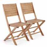 Oviala - lot de 2 chaises pliantes en bois d'eucalyptus