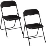 Toilinux - lot de 2 chaises pliantes en pvc