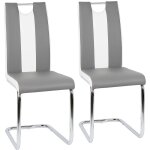 Lot de 2 chaises de salle � manger, chaise de cuisine avec pieds en m�tal, pour salle � manger, cuisine, ...