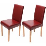 Décoshop26 - lot de 2 chaises de salle à manger cuisine en synthétique rouge pieds en bois clair design ... Décoshop26 - lot de 2 chaises de salle à manger cuisine en synthétique rouge pieds en bois clair design ...