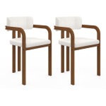 Lot de 2 chaises de salle � manger, fauteuils de table esma en m�tal effet noyer et tissu bouclette avec ...