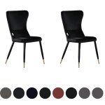 Lot de 2 chaises de salle � manger rembourr�es new york lux avec embouts argent�s pour salle � manger ...