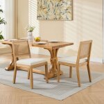 Lot de 2 chaises de salle � manger en rotin de style ferme, chaises modernes pour cuisine et salle � ...