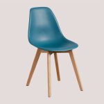 Sklum - pack de 2 chaises de salle à manger en polypropylène et bois de hêtre scand nordic bleu turquoise ... Sklum - pack de 2 chaises de salle à manger en polypropylène et bois de hêtre scand nordic bleu turquoise ...
