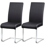 Lot de 2 chaises de salle  manger en simili cuir capacit 135 kg hauteur de sige rembourr 50 cm noir ...