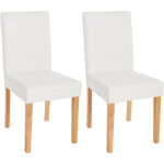 Lot de 2 chaises de séjour littau, simili - cuir, blanc mat, pieds clairs Lot de 2 chaises de séjour littau, simili - cuir, blanc mat, pieds clairs