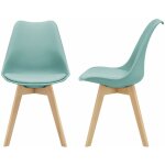 Lot de 2 chaises siège de salle à manger cuisine scandinave synthétique hêtre 81 cm vert Lot de 2 chaises siège de salle à manger cuisine scandinave synthétique hêtre 81 cm vert