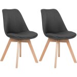 Beliani - lot de 2 chaises en tissu gris et bois de htre pour salle  manger ou bar dakota